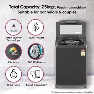 LG 7.5 Kg 5 Star Smart Inverter Fully-Automatic Top Load Washing Machine